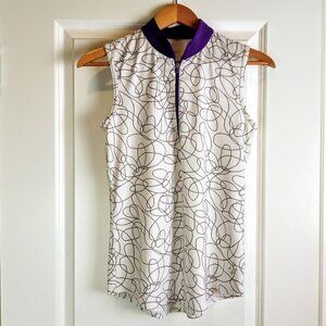 Jofit Purple Grey White Sleeveless Golf Shirt